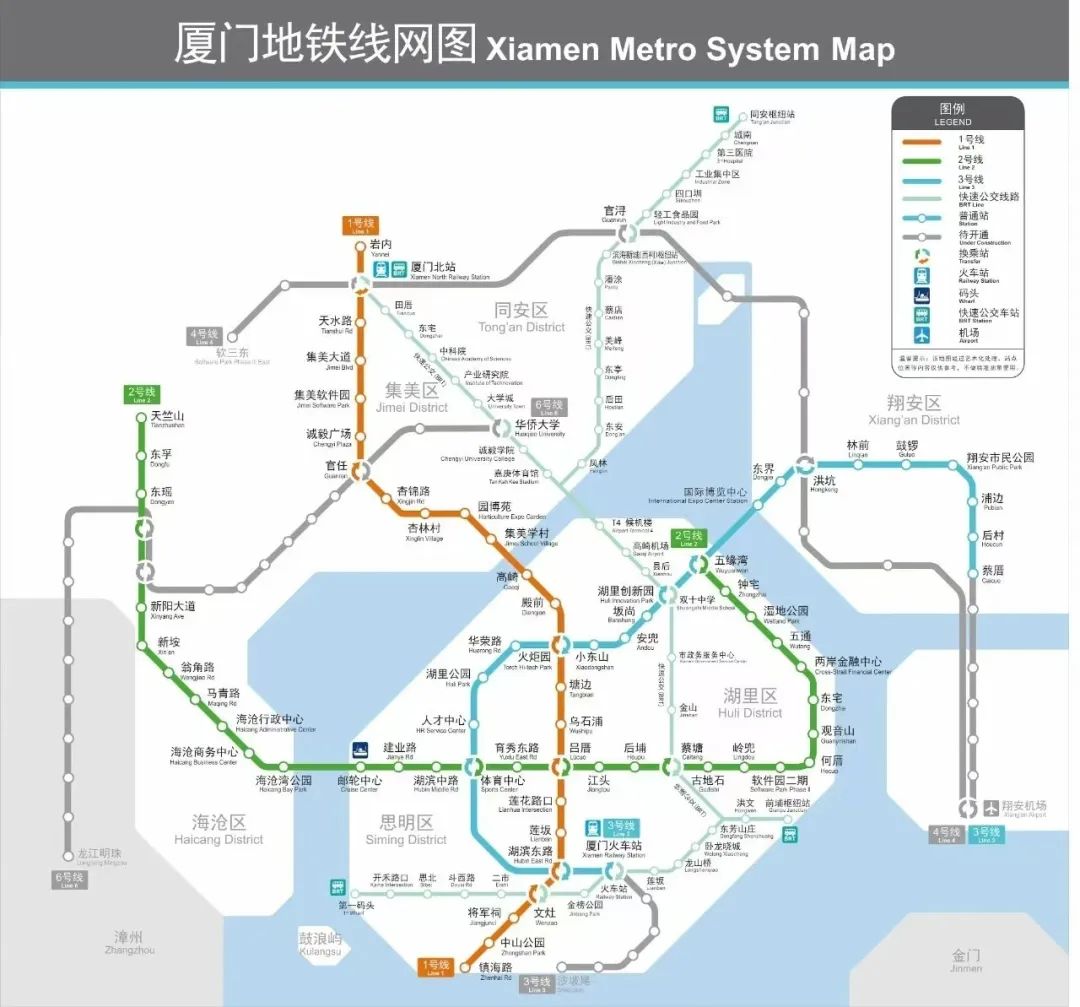 厦门地铁线路图, 厦门轨道交通图