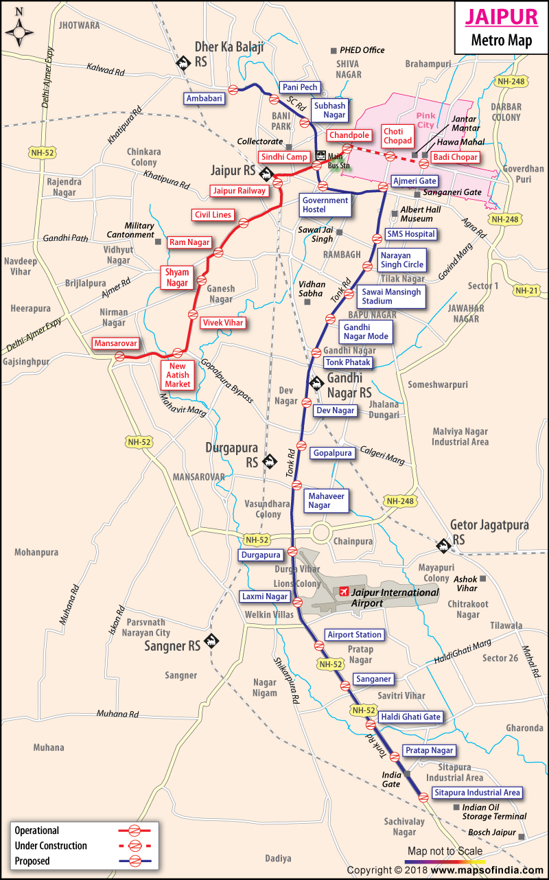 Jaipur Metro Map, Jaipur Rail Transit Map