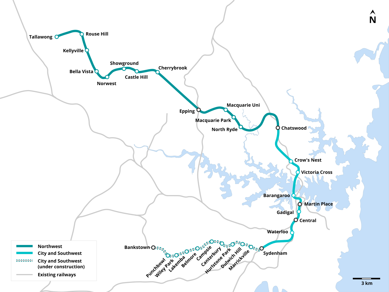Sydney Metro Map, Sydney Rail Transit Map